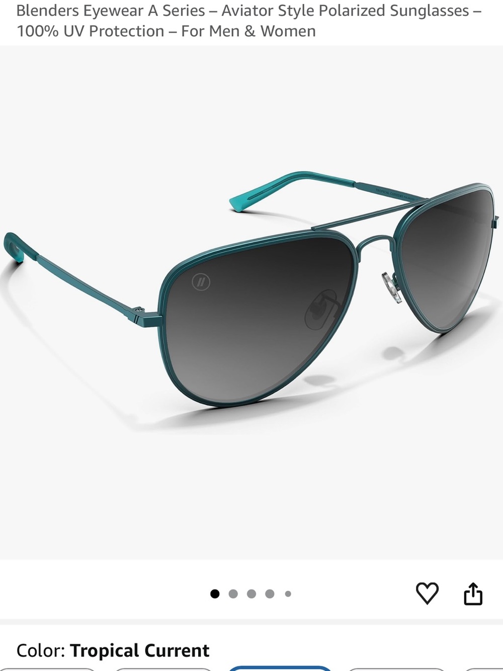 Blenders Eyewear Tropical Current Aviator Sunglasses — Teal Frame